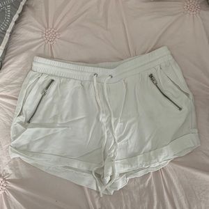 White Flowy Shorts